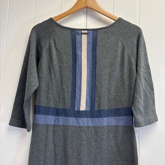 Prana Yarrah Boho Cozy Color Block Cotton Sweater Midi Dress Size S Academia - Picture 7 of 9